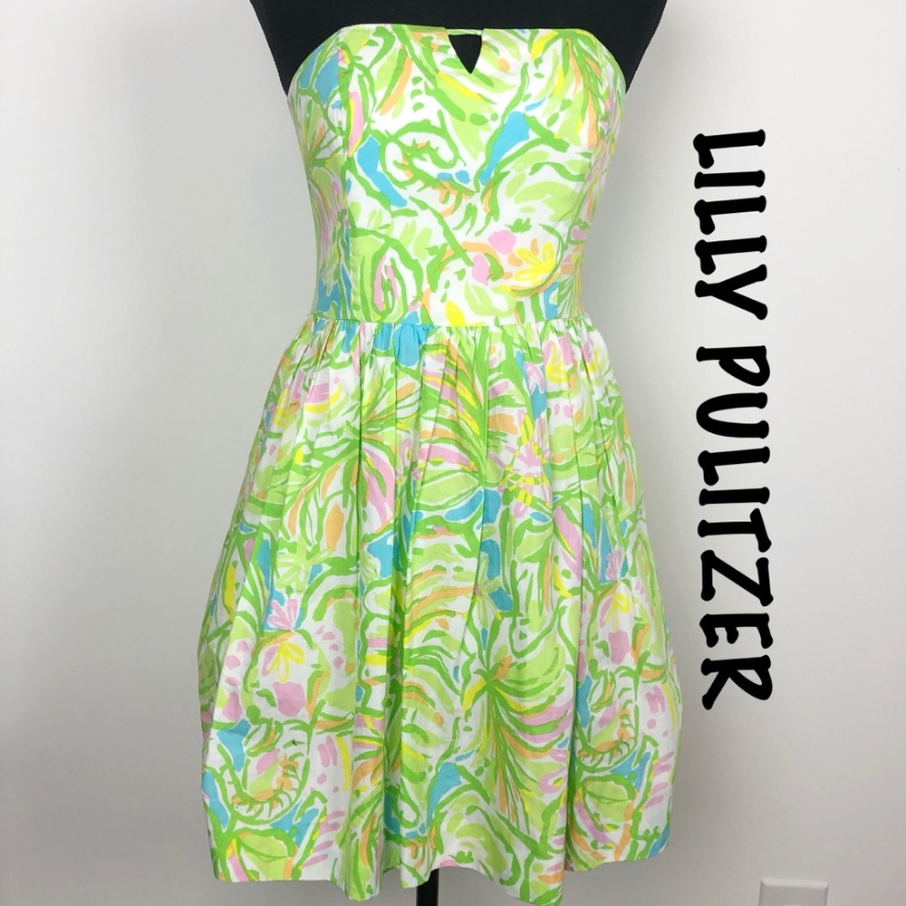 Lilly Pulitzer Pink Richelle Strapless Dress Sz 4